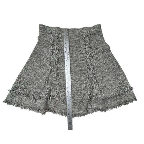Nic + Zoe Women's Skirt Sz S  Gray Fringe Knit A-Line Women's Cotton Blend Stret - Picture 4 of 11
